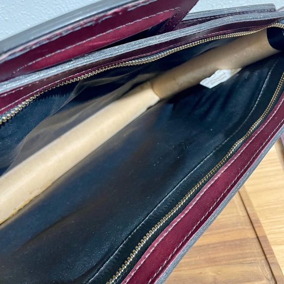 American Portfolio Co Leather Briefcase Burgundy Attaché Case - Picture 7 of 13